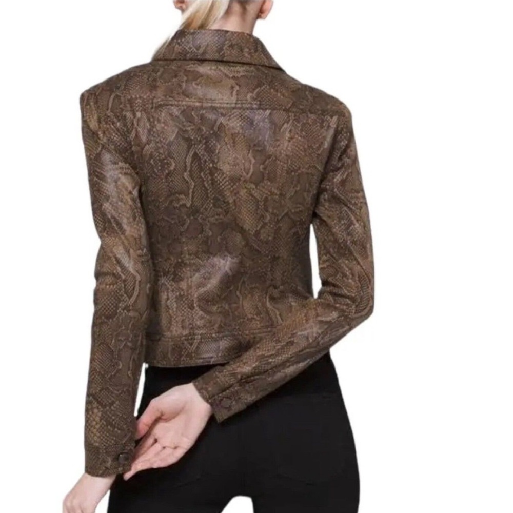 White House Black Market Snake Print  Cropped Jacket Size Extra Small - Picture 4 of 9